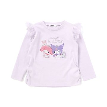 SLAP SLIP【サンリオコラボ】「パッチ刺繍肩フリル長袖Tシャツ」(80~130cm)　【メール便送料198円対応】の画像