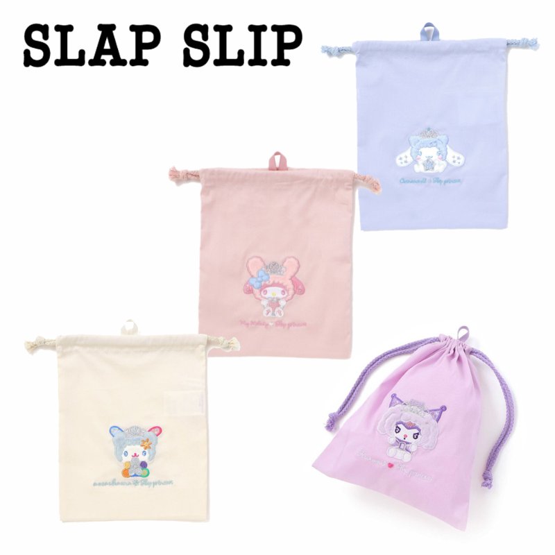 SLAP SLIP 【サンリオコラボ】「キャラクターパッチ刺繍巾着袋」ワンサイズ メール便対応可の画像