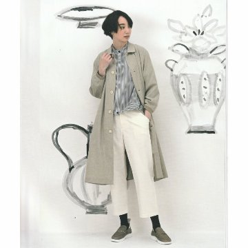 KEI Hayama PLUS「 ハイカウントブロードストライプ 裾ドロスト シャツブラウス」 Fの画像