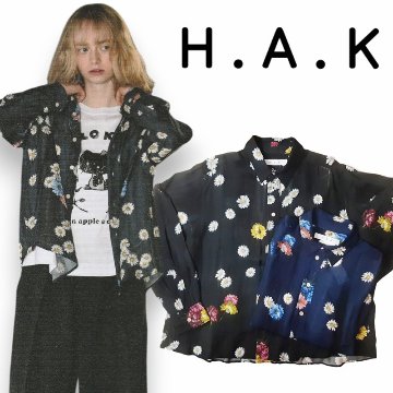 H.A.K 「キュプラモダールカルゼ デイジー&ダリアプリントシャツ」Fの画像