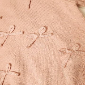 nino 「リボン付きクルーニット」 (90-150cm)【メール便送料無料】の画像