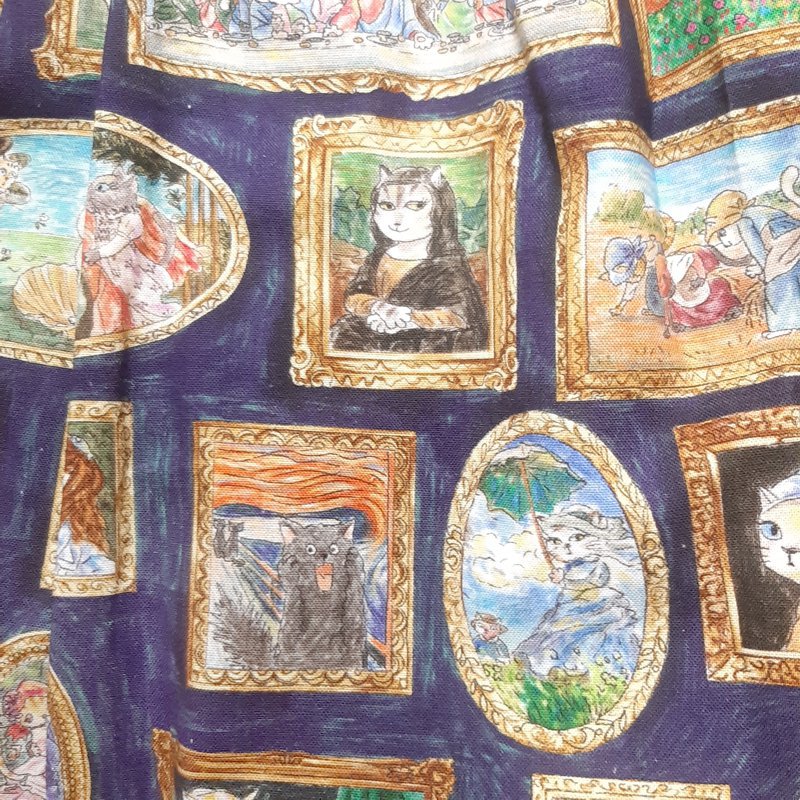 nino「ねこ絵画風プリントジャンパースカート 」(90-140cm) の画像