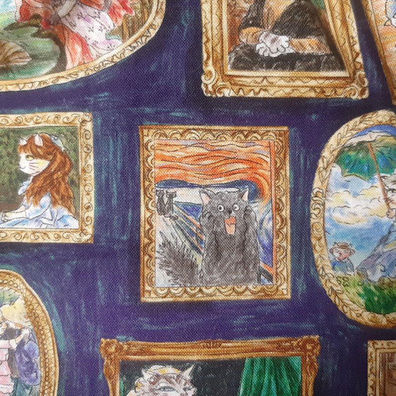 nino「ねこ絵画風プリントジャンパースカート 」(90-140cm) の画像