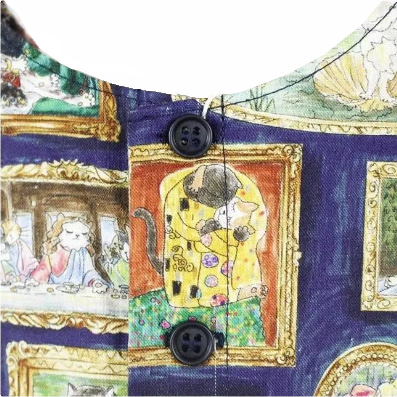 nino「ねこ絵画風プリントジャンパースカート 」(90-140cm) の画像
