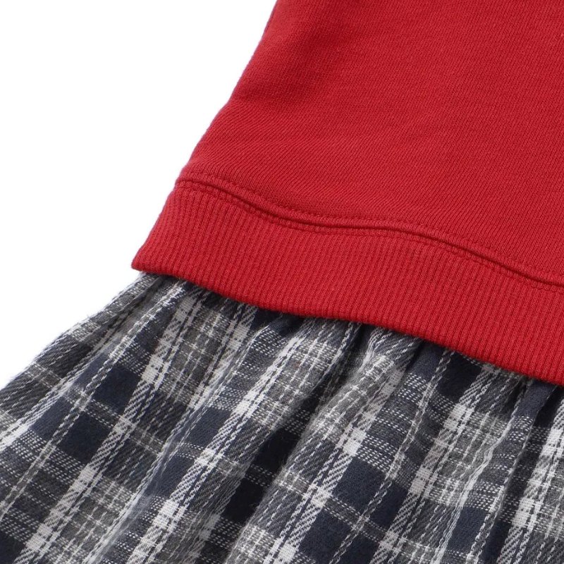 SLAP SLIP「クマモチーフチェック襟付きワンピース」(90~130cm) メール便対応可の画像