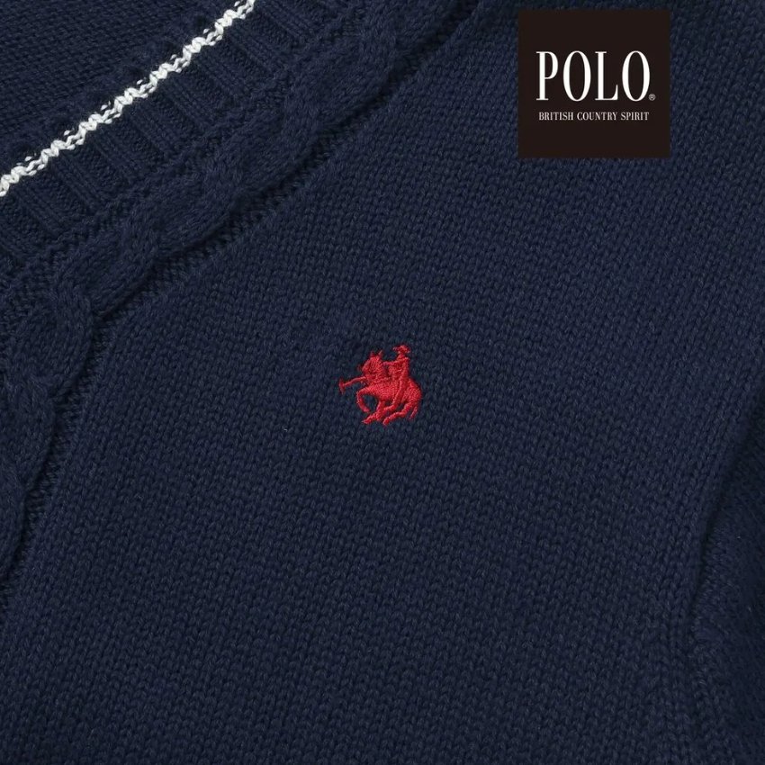 SLAP SLIP(スラップスリップ)「【POLO BCSコラボ】シンプルニットカーディガン」(90-130cm)  メール便対応可の画像