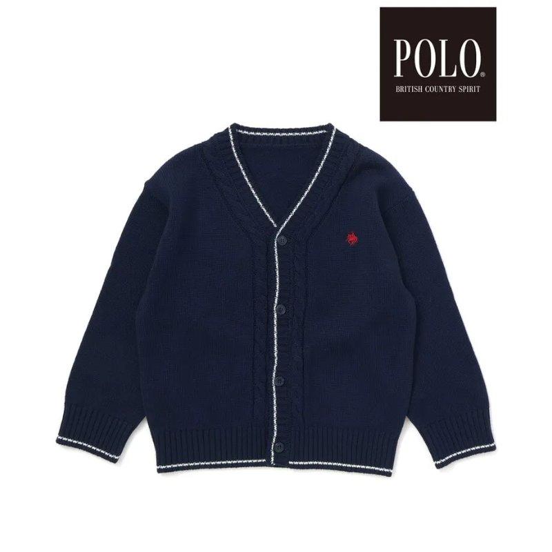 SLAP SLIP(スラップスリップ)「【POLO BCSコラボ】シンプルニットカーディガン」(90-130cm)  メール便対応可の画像