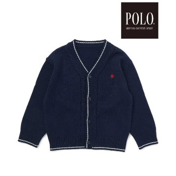 SLAP SLIP(スラップスリップ)「【POLO BCSコラボ】シンプルニットカーディガン」(90-130cm)  メール便対応可の画像