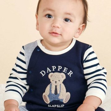 SLAP SLIP baby (スラップスリップ) 「 サガラ刺繡裏毛カバーオール」(70-80cm)  メール便対応可の画像