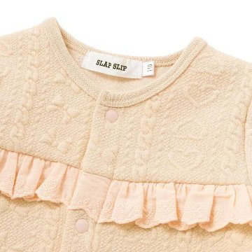 SLAP SLIP baby (スラップスリップ) 「 ハートモチーフふくれジャガードバーオール」Free(50-70cm)  メール便対応可の画像