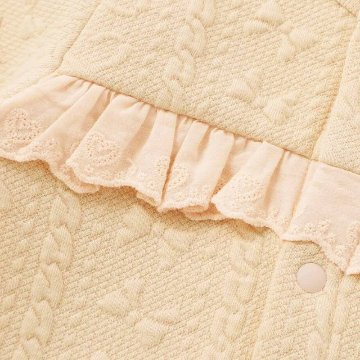 SLAP SLIP baby (スラップスリップ) 「 ハートモチーフふくれジャガードバーオール」Free(50-70cm)  メール便対応可の画像