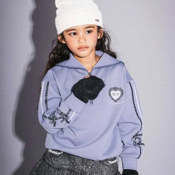 nexchic (ネクシック) 「セーラーカラーハーフジップトレーナー」(130-150cm) メール便対応可の画像