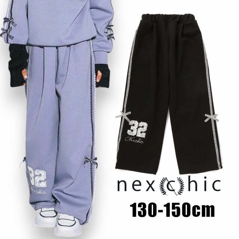 nexchic (ネクシック) 「レーステープライン＆リボンパンツ」(120-140cm)  メール便対応可の画像