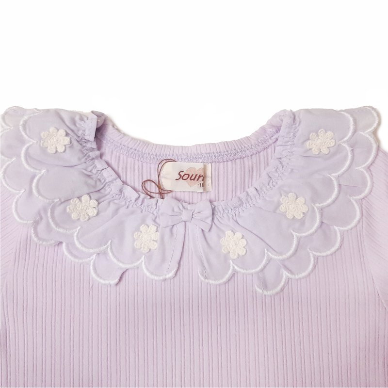 Souris(スーリー)「フリルカラーテレコTシャツ」（100-130cm）メール便送料無料 の画像