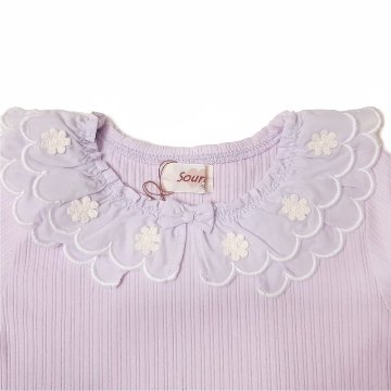 Souris(スーリー)「フリルカラーテレコTシャツ」（100-130cm）メール便送料無料 の画像