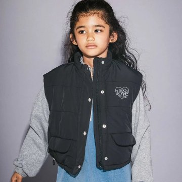 nexchic (ネクシック) 「パワーショルダータフタ中綿入りベスト」(120-150cm) の画像