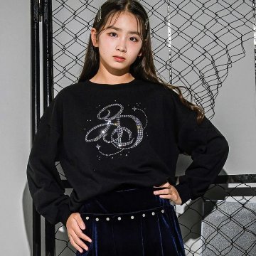 ZIDDY「ラインストーンロゴ裏毛トレーナー」 (130-160cm)　メール便対応可の画像