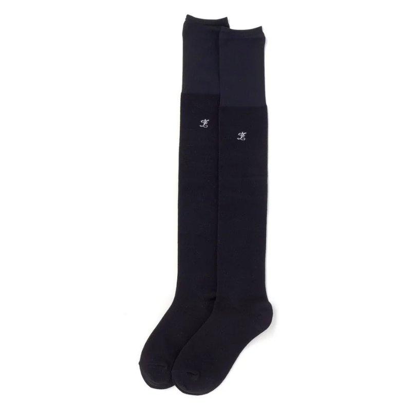 ZIDDY 「シアー切り替えロゴ入りニーハイソックス」 (19-24cm)  メール便対応可の画像