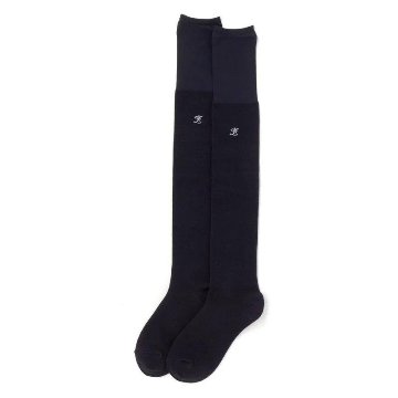 ZIDDY 「シアー切り替えロゴ入りニーハイソックス」 (19-24cm)  メール便対応可の画像