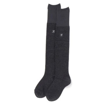 ZIDDY 「シアー切り替えロゴ入りニーハイソックス」 (19-24cm)  メール便対応可の画像