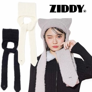 ZIDDY「GILTYネコミミフードタイ マフラー」 FREE メール便対応可の画像