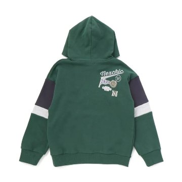 nexchic (ネクシック) 「ナンバーパッチ＆切り替え裏毛パーカー」(130-150cm) の画像