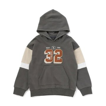 nexchic (ネクシック) 「ナンバーパッチ＆切り替え裏毛パーカー」(130-150cm) の画像
