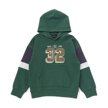 nexchic (ネクシック) 「ナンバーパッチ＆切り替え裏毛パーカー」(130-150cm) の画像