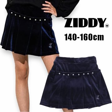 ZIDDY「スタッズ ベロア プリーツ スカパン」(140-160cm)　【メール便送料無料】の画像