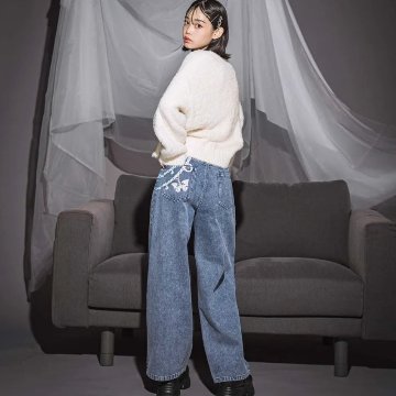 ZIDDY「チェーンプリント デニム パンツ」 (150-160cm)　【メール便送料無料】の画像