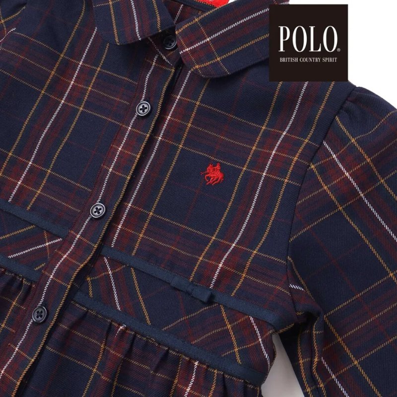 SLAP SLIP(スラップスリップ) 「【POLO BCSコラボ】チェック柄シャツワンピース」(80~130cm) メール便対応可の画像
