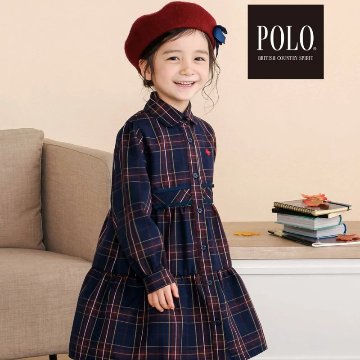 SLAP SLIP(スラップスリップ) 「【POLO BCSコラボ】チェック柄シャツワンピース」(80~130cm) メール便対応可の画像