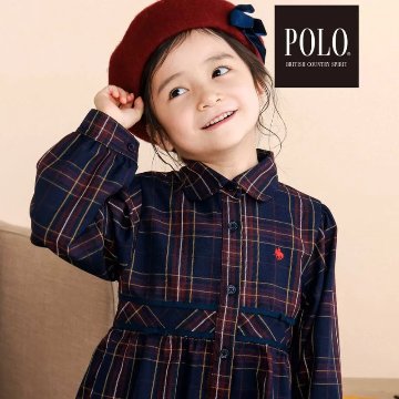 SLAP SLIP(スラップスリップ) 「【POLO BCSコラボ】チェック柄シャツワンピース」(80~130cm) メール便対応可の画像