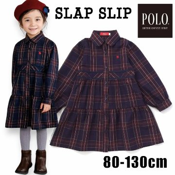 SLAP SLIP(スラップスリップ) 「【POLO BCSコラボ】チェック柄シャツワンピース」(80~130cm) メール便対応可の画像