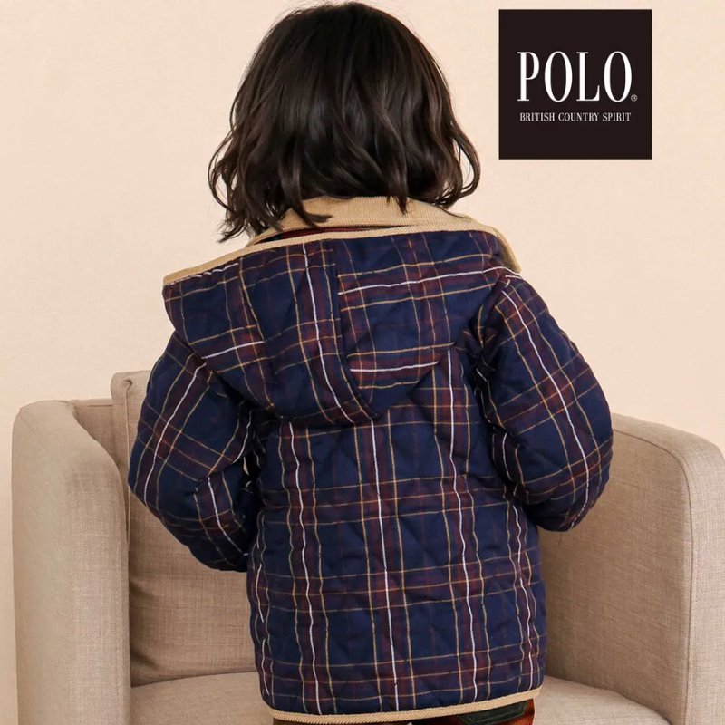 SLAP SLIP(スラップスリップ) 「【POLO BCSコラボ】チェック柄キルティング裏フリースジャケット」(80-130cm) の画像