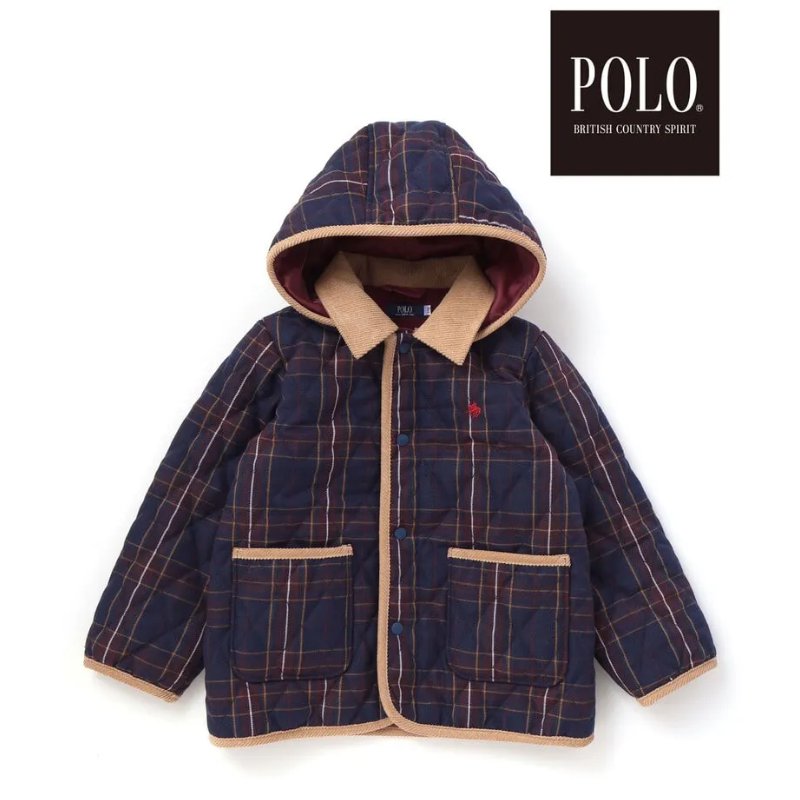 SLAP SLIP(スラップスリップ) 「【POLO BCSコラボ】チェック柄キルティング裏フリースジャケット」(80-130cm) の画像