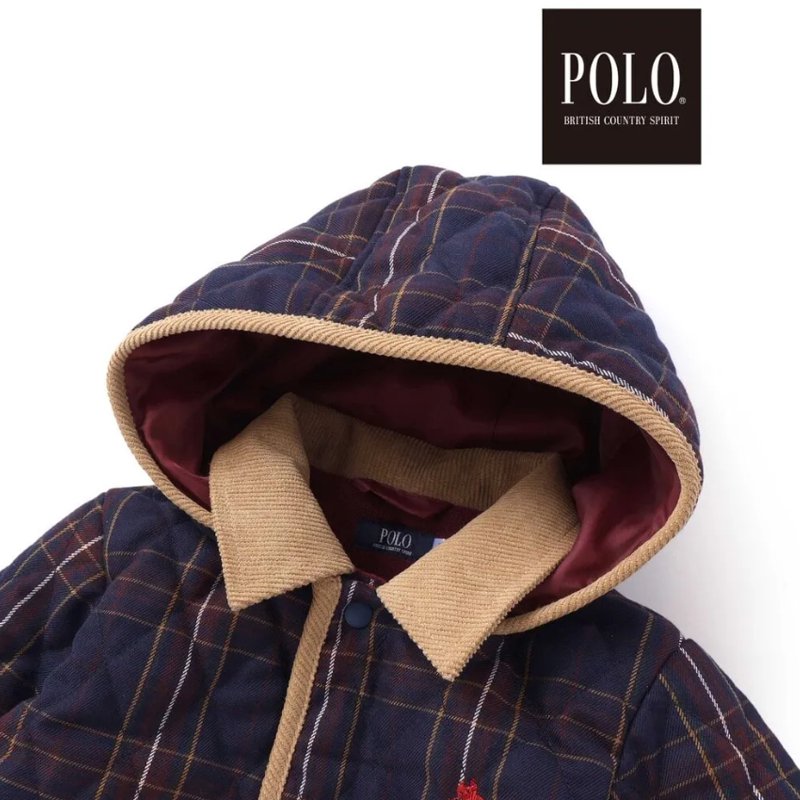SLAP SLIP(スラップスリップ) 「【POLO BCSコラボ】チェック柄キルティング裏フリースジャケット」(80-130cm) の画像