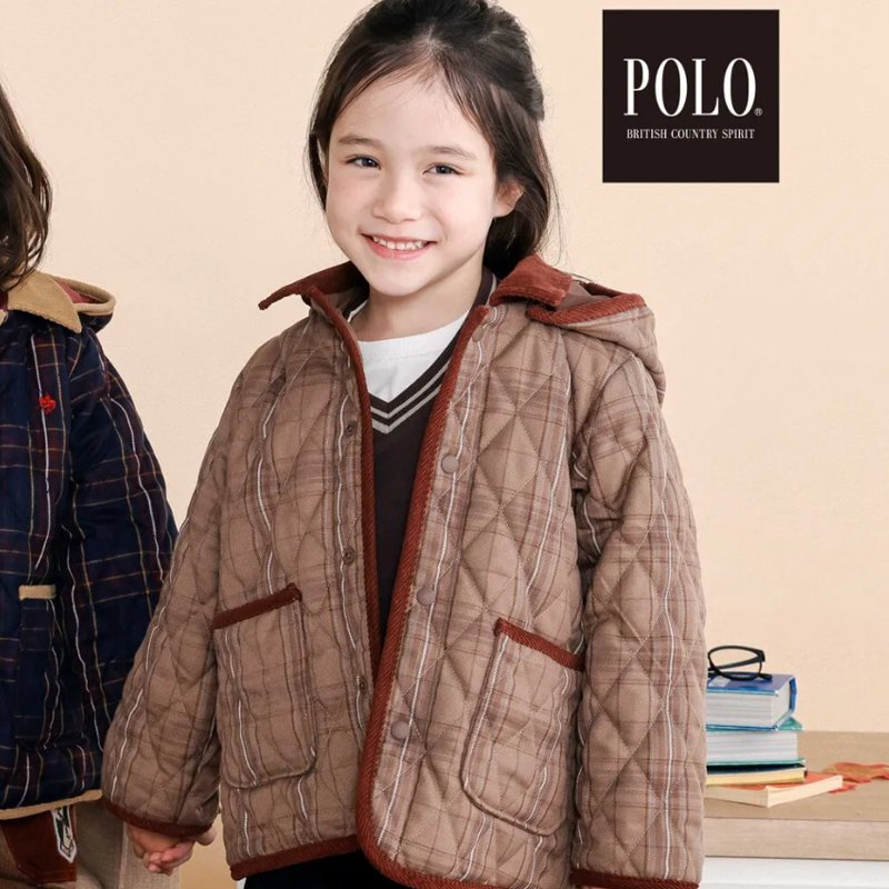 SLAP SLIP(スラップスリップ) 「【POLO BCSコラボ】チェック柄キルティング裏フリースジャケット」(80-130cm) の画像