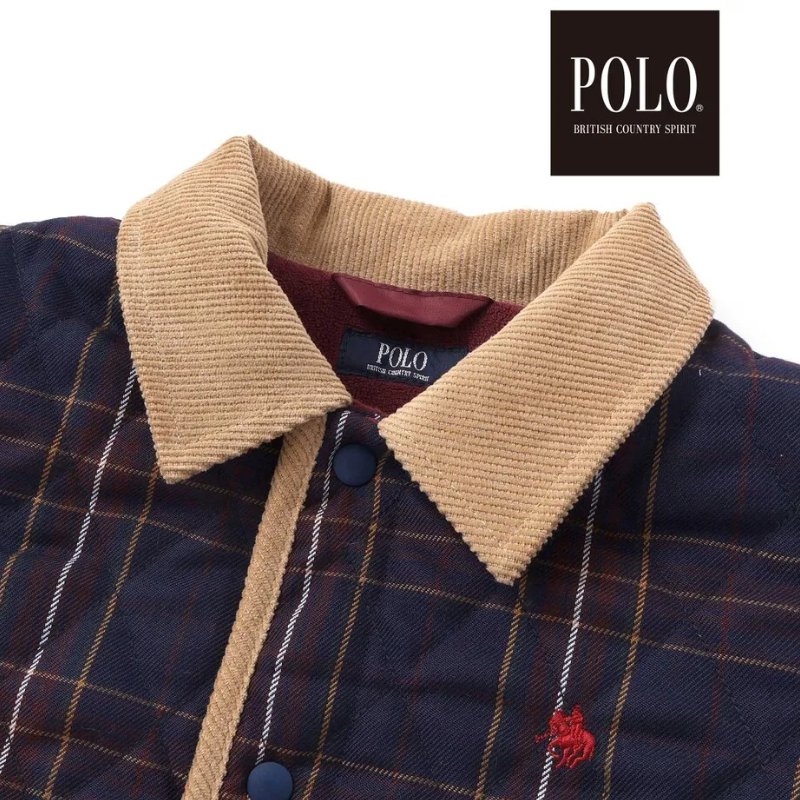 SLAP SLIP(スラップスリップ) 「【POLO BCSコラボ】チェック柄キルティング裏フリースジャケット」(80-130cm) の画像