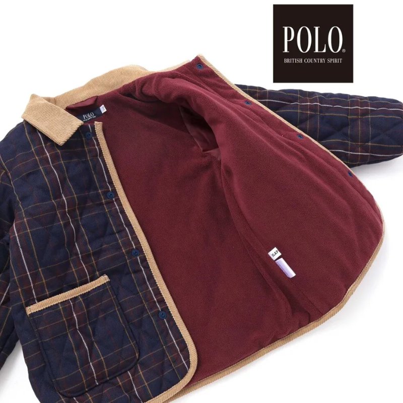 SLAP SLIP(スラップスリップ) 「【POLO BCSコラボ】チェック柄キルティング裏フリースジャケット」(80-130cm) の画像