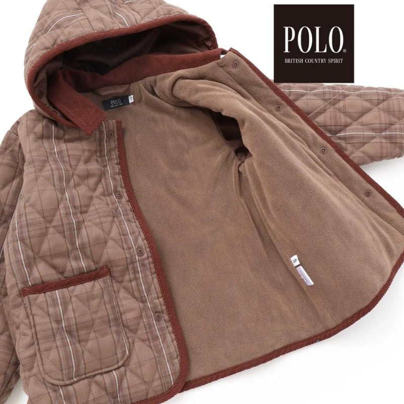 SLAP SLIP(スラップスリップ) 「【POLO BCSコラボ】チェック柄キルティング裏フリースジャケット」(80-130cm) の画像