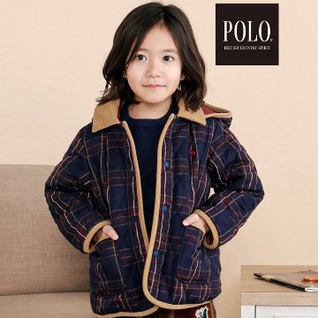 SLAP SLIP(スラップスリップ) 「【POLO BCSコラボ】チェック柄キルティング裏フリースジャケット」(80-130cm) の画像