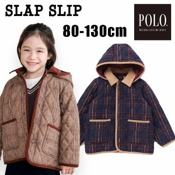SLAP SLIP(スラップスリップ) 「【POLO BCSコラボ】チェック柄キルティング裏フリースジャケット」(80-130cm) の画像
