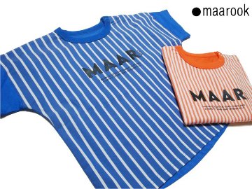 maarook「天竺×ストライプ ワイドTシャツ」(90-130cm) 【メール便送料無料】の画像