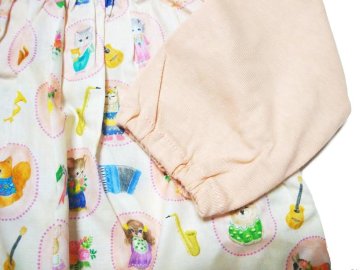 nino「楽器と動物プリントBabyスーツ」(70-90cm) 【メール便送料無料】の画像