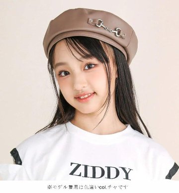 ZIDDY「合皮刺しゅう入り ベレー帽」ワンサイズの画像