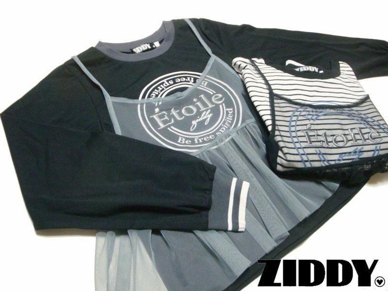 ZIDDY「チュールキャミ & Tシャツ セット」 (130-160cm) 【メール便送料198円対応】の画像