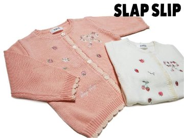 SLAP SLIP(スラップスリップ) 「いちご刺繍ベビーカーディガン」FREE(70-80cm) 【メール便送料198円対応】の画像