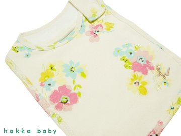 hakka baby「COTTON CANDY インクフラワースタイ」（F） 【メール便送料198円対応可】の画像