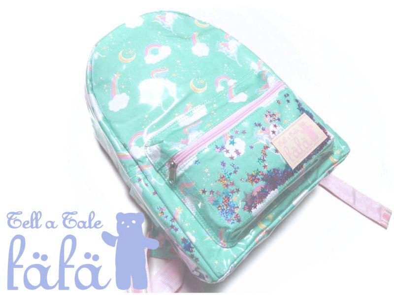 fafa リュックサック ミントUNICORN柄 MIRIELLE Mサイズ キッズサイズの画像